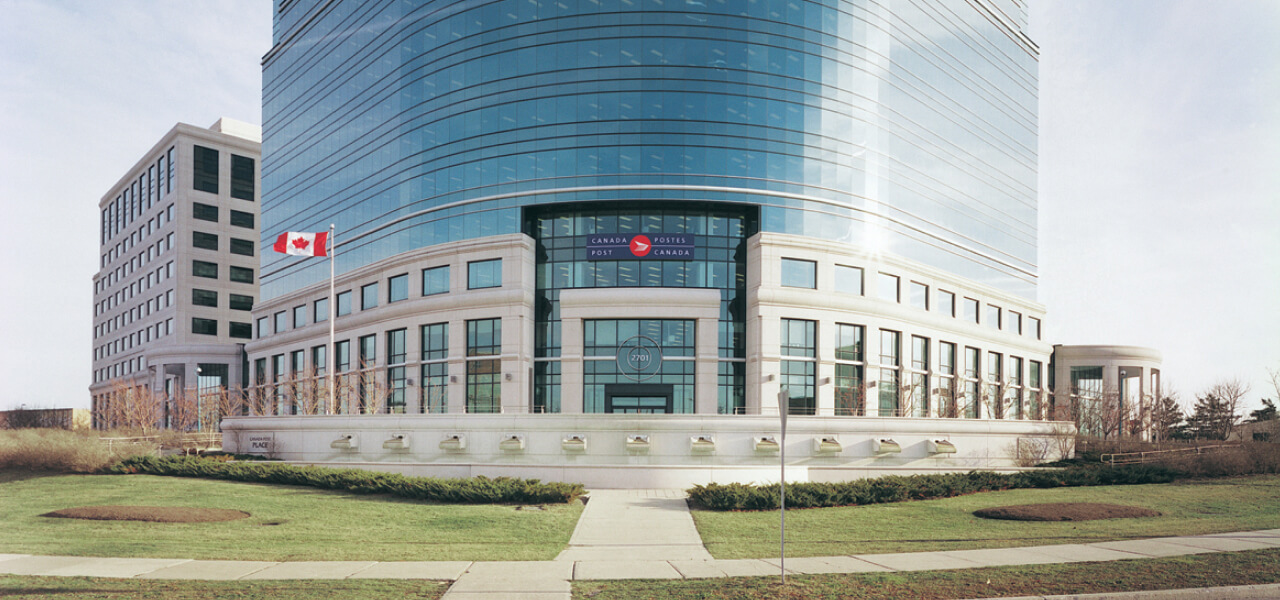 Exterior view of the Canada Post head office in Ottawa, Ontario